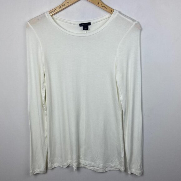 Nordstrom Long Sleeve Modal Tee Ivory Halogen White Size XL Minimal Top NEW NWOT - Picture 3 of 9
